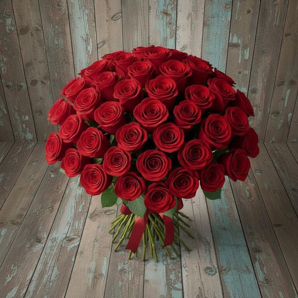 Букет 55 Красных роз Фридом в Анжеро-Судженске