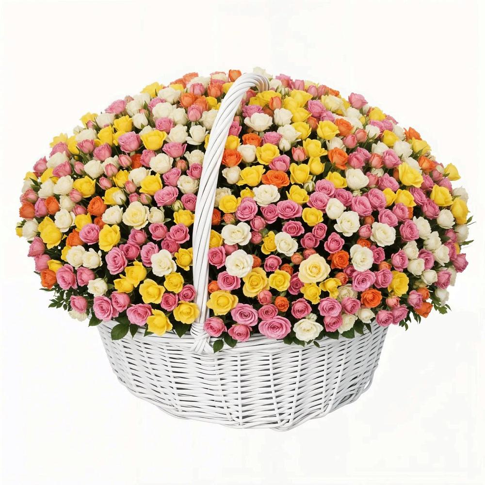 Премиум корзина Кустовых Роз в Анжеро-Судженске Премиум букет из: Розы в Анжеро-Судженске