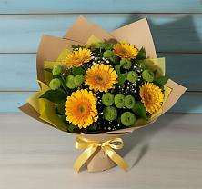 Букет цветов из:  Герберы и Хризантемы в Анжеро-Судженске