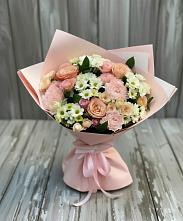 Букет цветов из:  Гвоздики, Розы и Хризантемы в Анжеро-Судженске