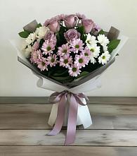 Букет цветов из:  Хризантемы и Розы в Анжеро-Судженске