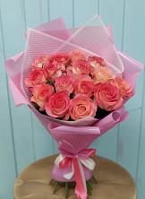 15 Розовых роз Равель в Анжеро-Судженске Букет 15 Розовых роз Равель в Анжеро-Судженске