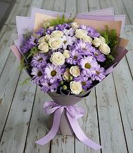 Букет цветов из:  Хризантемы и Розы в Анжеро-Судженске