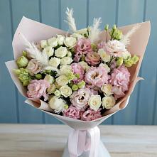 Букет цветов из:  Альстромерии и Розы #REPLACE_PRED# Анжеро-Судженске